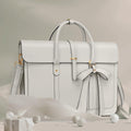16 Inch Laptop Tote Bag — Bow Detail, Synthetic Leather, 8 Colours, 4-Way Carry