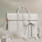 16 Inch Laptop Tote Bag — Bow Detail, Synthetic Leather, 8 Colours, 4-Way Carry
