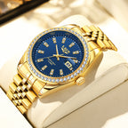 Men's Fashion Quartz Watch | Large Dial, Gold Tone, 13mm Slim Case | HOORIVA