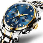 Men's Sports Quartz Watch – Stainless Steel Bracelet, 30m Waterproof, 11mm | Hooriva