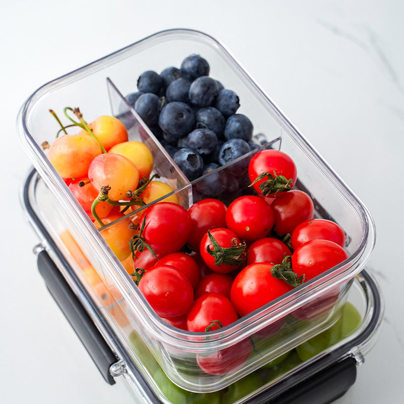 Airtight Square Food Storage Box with Lid – Clear Fresh-Keeping Container with Silicone Seal (450ml / 800ml / 1100ml)
