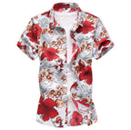 Men's Short Sleeve Colour Block Shirt | Big Size Lapel Tee