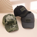 Wide Brim Flag Embroidered Sun Cap