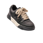 Men's Casual Versatile Patch Leather Vintage Shoes – Wear-Resistant | Black & Khaki | EU 36–44 | Hooriva