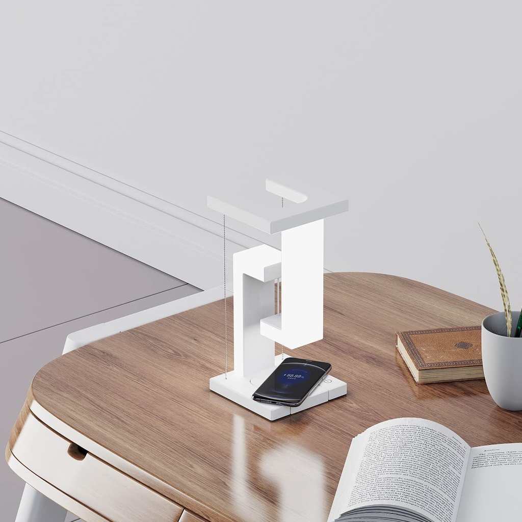 Magnetic Levitating Desk Lamp | Wireless Charging, Touch, Eye-Care, USB | HOORIVA