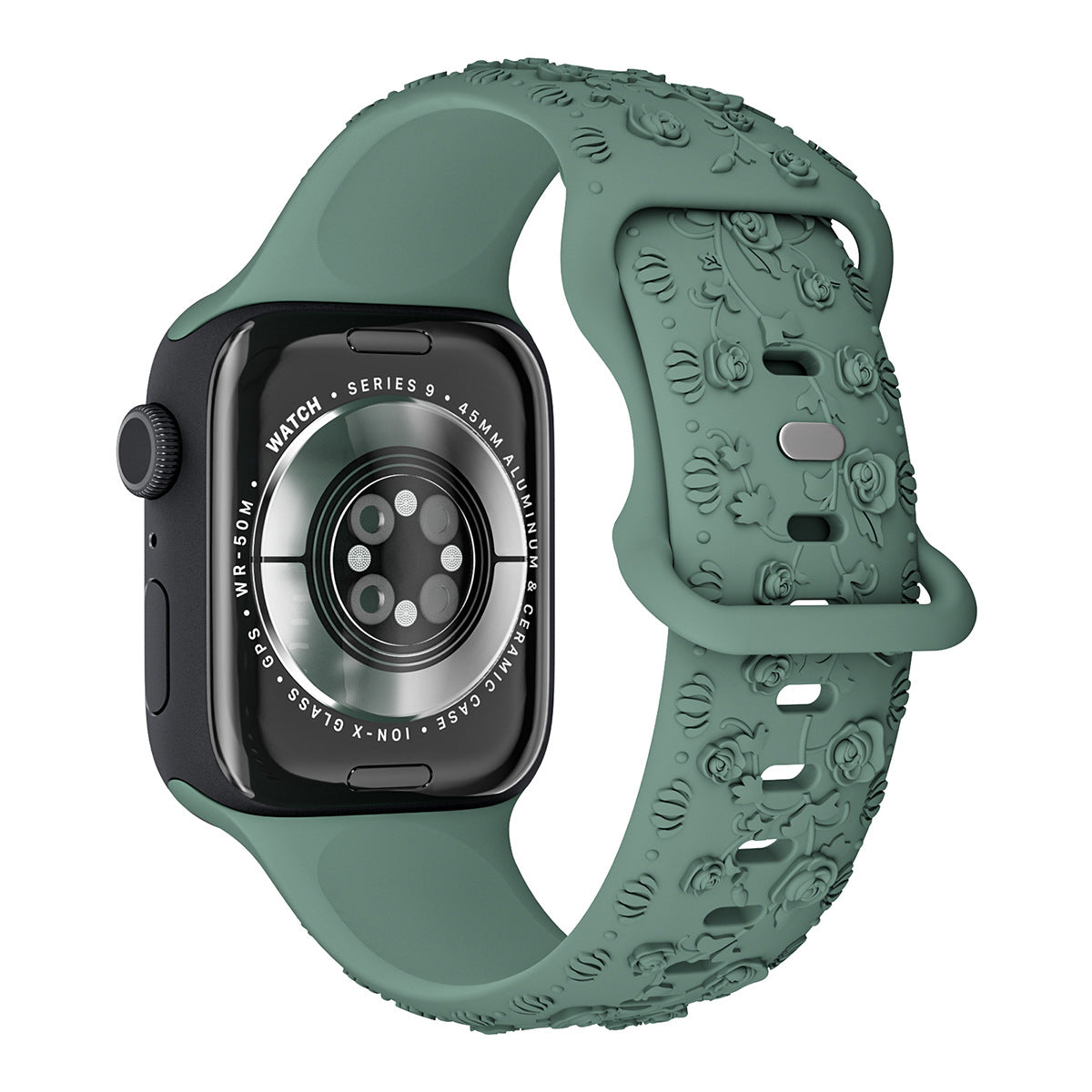 Embossed Rose Silicone Apple Watch Band – 16 Colours | 38/40/41mm & 42/44/45mm