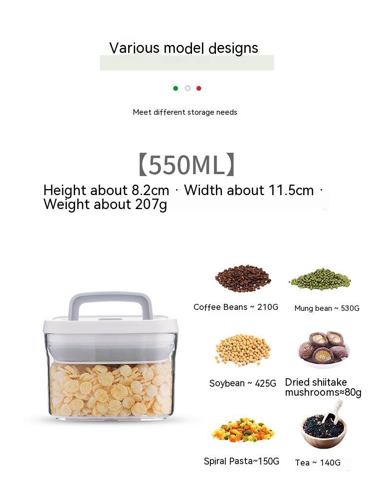 Stackable Airtight Pantry Canister – Clear Square Food Storage Container with Flip-Lock Lid (550ml / 1300ml / 2000ml)