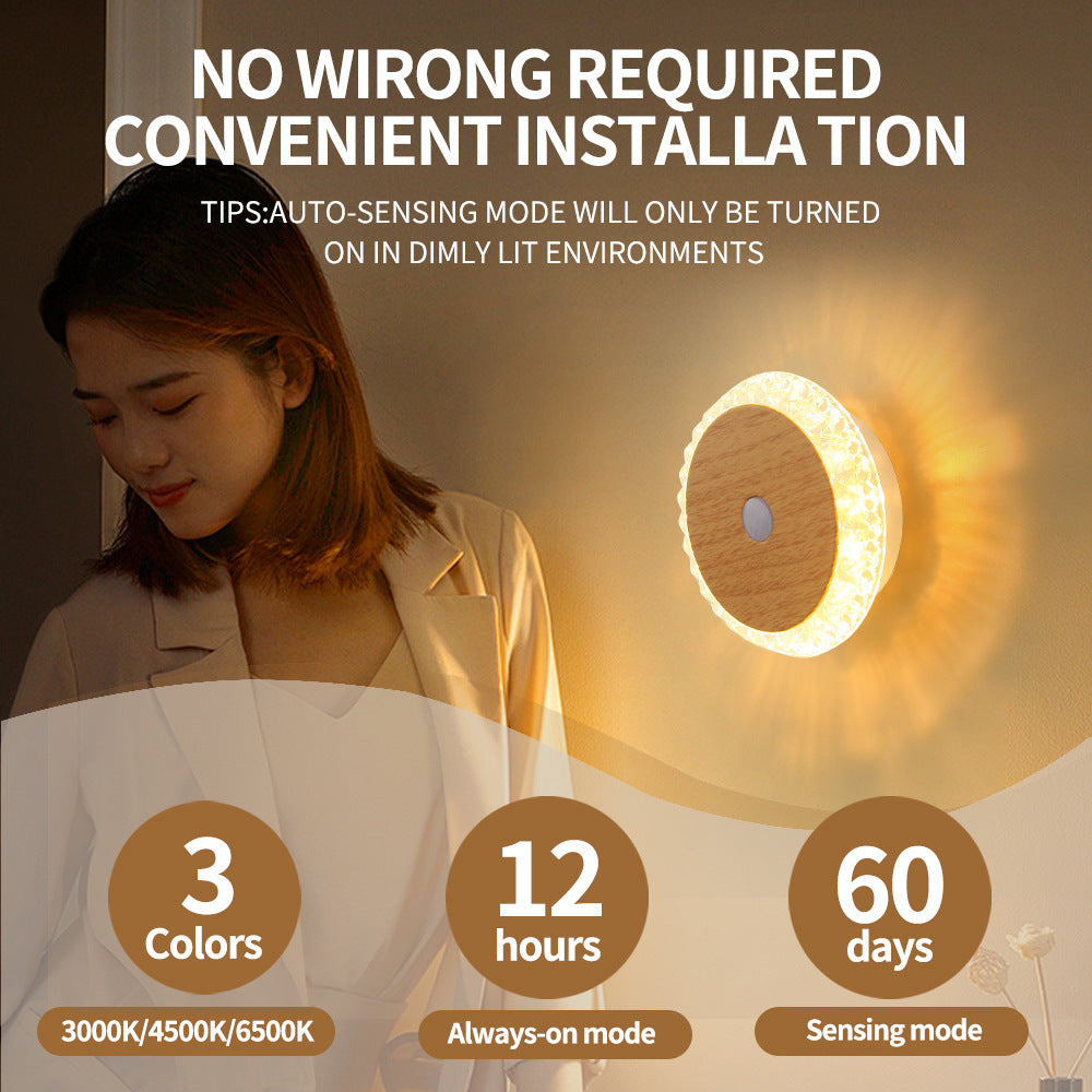 Smart Rechargeable Motion-sensor Wall Light Bedside Night Light