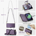 Crossbody Wallet Phone Case | Zipper Leather Samsung Case with Strap