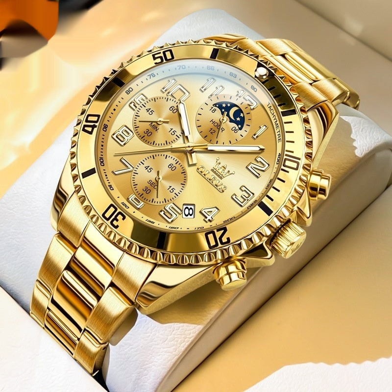 Men's Sports Steel Belt Watch | Multi-Function Wristwatch in 8 Colourways