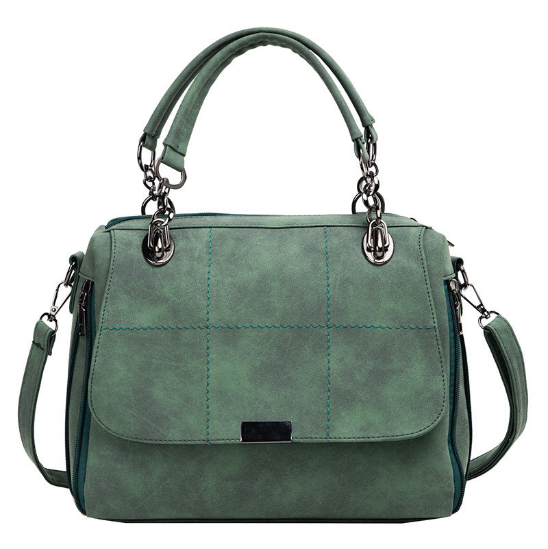 Women's Matte PU Leather Boston Bag – Large Capacity Scrub Tote for Travel & Everyday Use