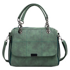 Women's Matte PU Leather Boston Bag – Large Capacity Scrub Tote for Travel & Everyday Use