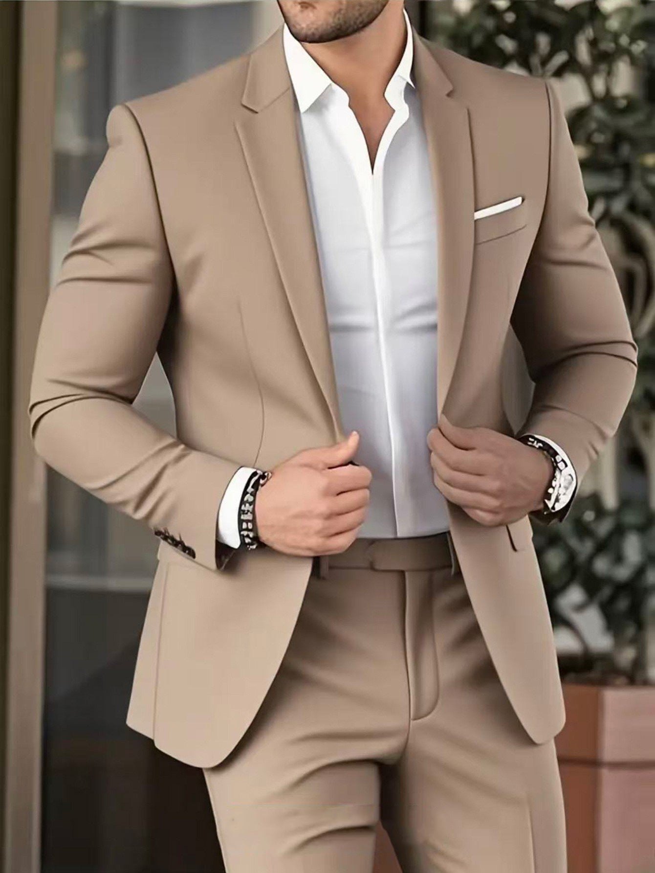 Men’s Slim-Fit Formal Suit Set – Jacket & Trousers | Banquet, Wedding & Business | S–5XL