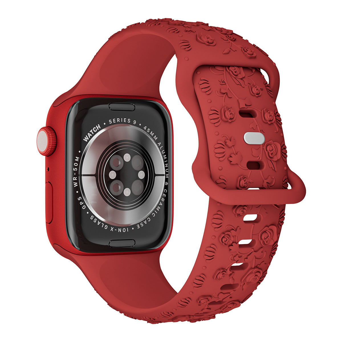 Embossed Rose Silicone Apple Watch Band – 16 Colours | 38/40/41mm & 42/44/45mm