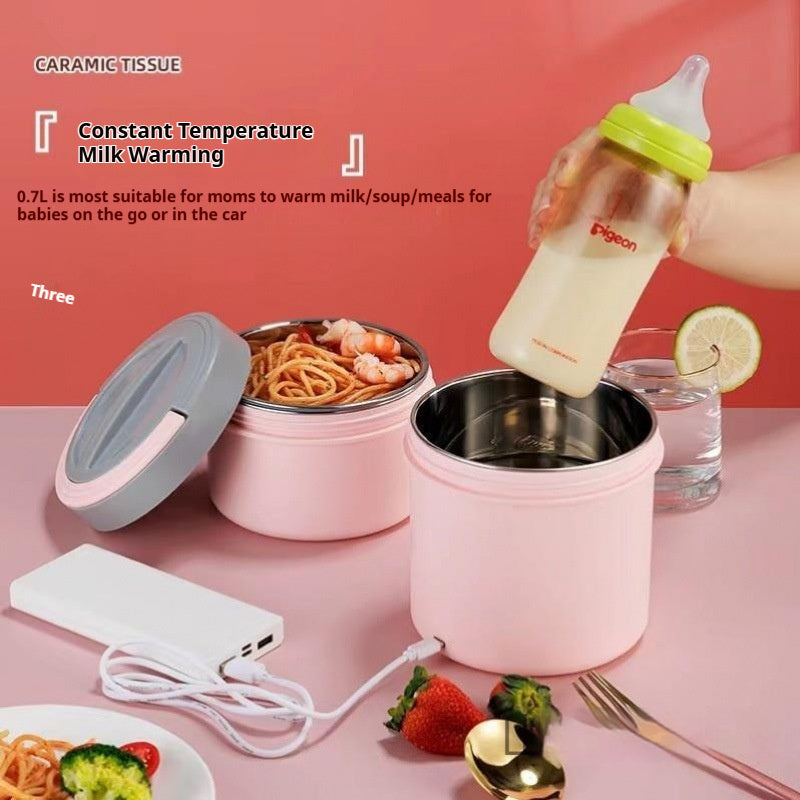 USB Electric Heated Lunch Box – Portable Constant Temperature Bento Box for Car & Travel (0.7L / 1.2L)