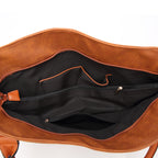Women's Vintage PU Leather Tote Bag – Large Capacity Shoulder Handbag