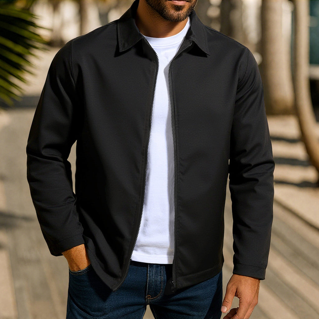 Men's Zipper Raglan Sleeve Cardigan Jacket – Polyester Blend | 4 Colours | S–XXXL | Hooriva