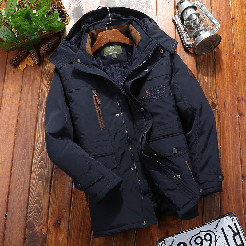 Men's Hooded Fleece-Lined Padded Jacket | Loose Fit, Warm Winter Coat, M–5XL, 4 Colours | HOORIVA