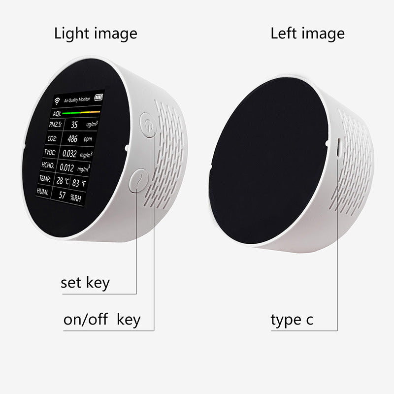 Smart Air Quality Detector | CO2 PM2.5 TVOC HCHO Temp Humidity Monitor with WiFi