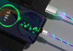Using a green magnetic LED charging cable for safe one-handed driving in a car