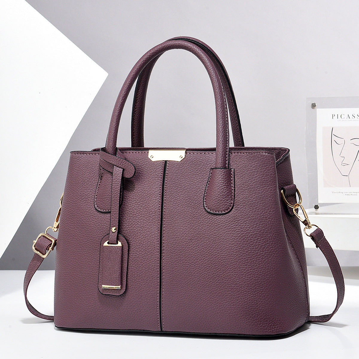 PU Leather Women's Square Shoulder Crossbody Bag — 30x21x13cm, 10 Colour Options