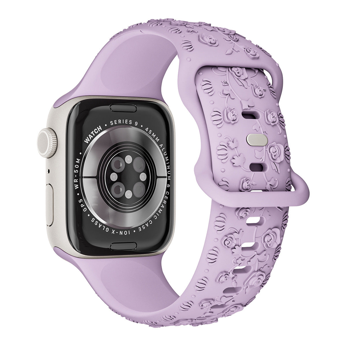 Embossed Rose Silicone Apple Watch Band – 16 Colours | 38/40/41mm & 42/44/45mm