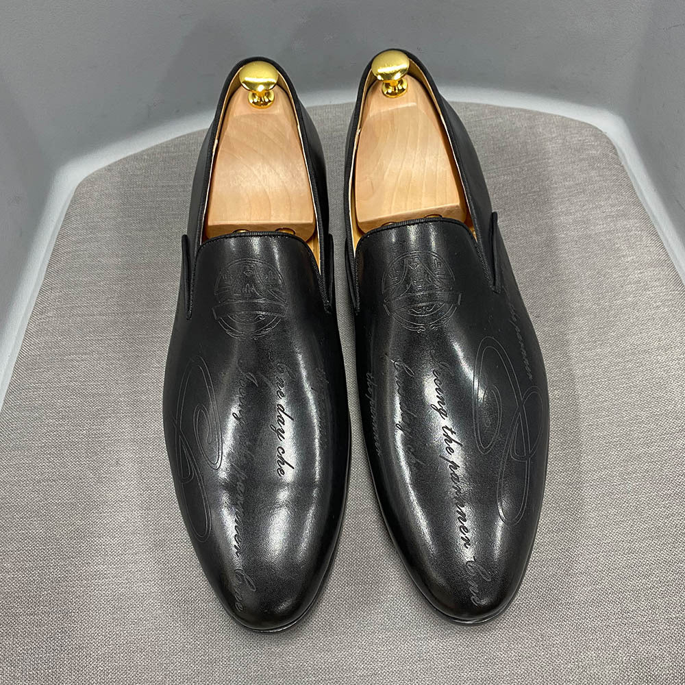 Men's Italian Hand-Painted Cowhide Leather Dress Shoes – Retro Oxford, EU 38–47 | Hooriva