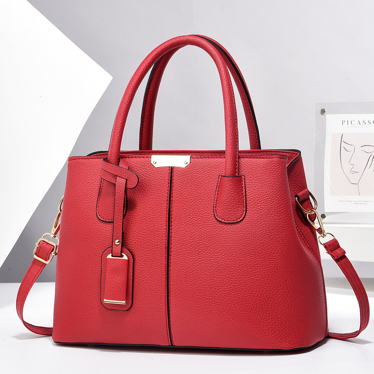 PU Leather Women's Square Shoulder Crossbody Bag — 30x21x13cm, 10 Colour Options