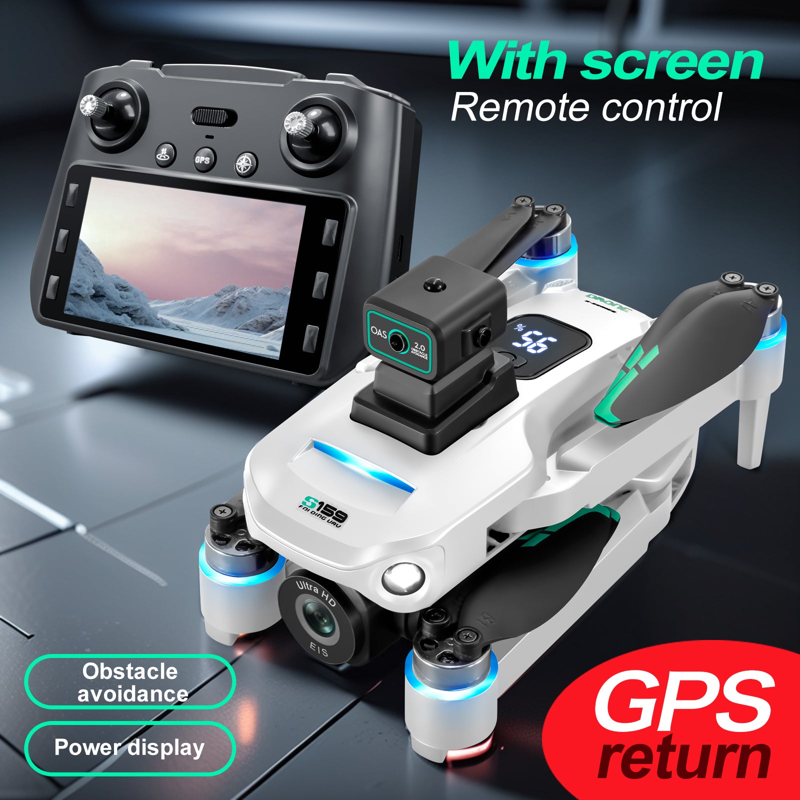 S159 GPS Drone with 8K Camera – 5G WiFi FPV Aerial Photography, Screen Remote