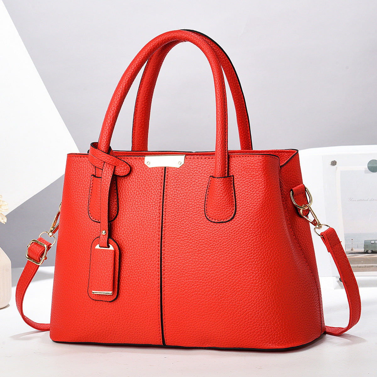 PU Leather Women's Square Shoulder Crossbody Bag — 30x21x13cm, 10 Colour Options