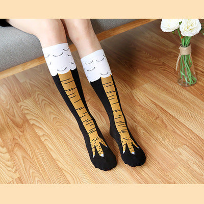 Funny Chicken Cartoon Knee Socks | Cute Novelty Leg Socks, One Size, 6 Colours