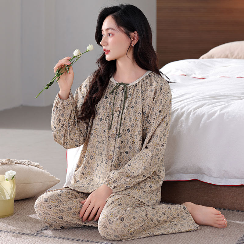 طقم بيجامة قطنية نسائية | يسمح بالتهوية، كاجوال، 9 ألوان، M–3XL | هوريفا