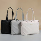 14 Inch Oxford Cloth Laptop Shoulder Bag — Urban Minimalist, 3D Pocket, Black, Gray & Off-White