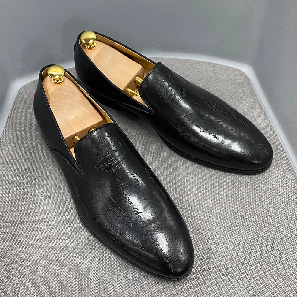 Men's Italian Hand-Painted Cowhide Leather Dress Shoes – Retro Oxford, EU 38–47 | Hooriva