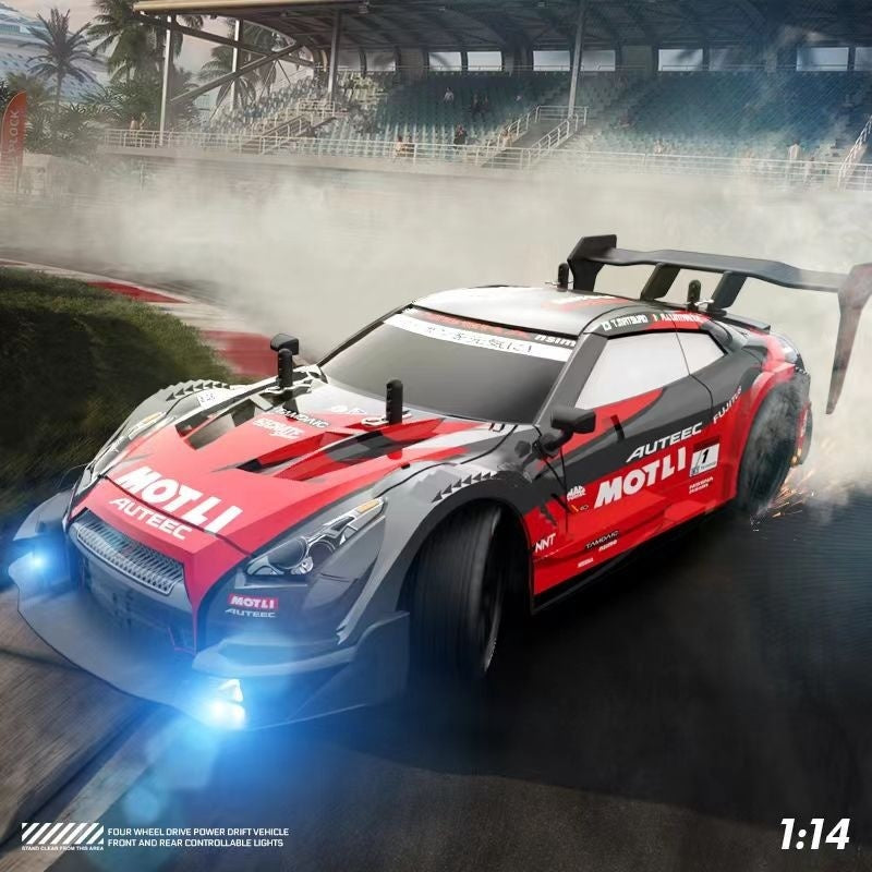 RC 4WD Drift Car 1:14 Scale - 2.4G Remote Control Racing Car with LED Lights & Rechargeable Battery