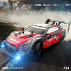 RC 4WD Drift Car 1:14 Scale - 2.4G Remote Control Racing Car with LED Lights & Rechargeable Battery