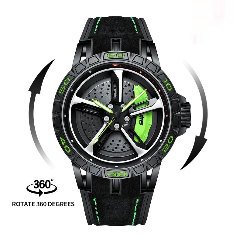 Men's 3D Hollow Skeleton Quartz Watch | 47mm Rotating Bezel, Luminous, 30m Waterproof
