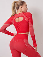Women's Nylon Yoga 2-Piece Set | Sport Top & Pants Suit