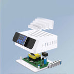 PD Multi-Port Fast Charger with Phone Bracket | USB Smart Display Charging Station