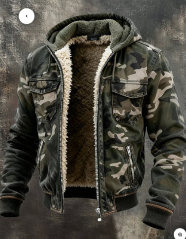 Men's Fleece-Lined Thick Hooded Jacket – Air Layer Polyester | Loose Fit | 8 Colours | S–5XL | Hooriva