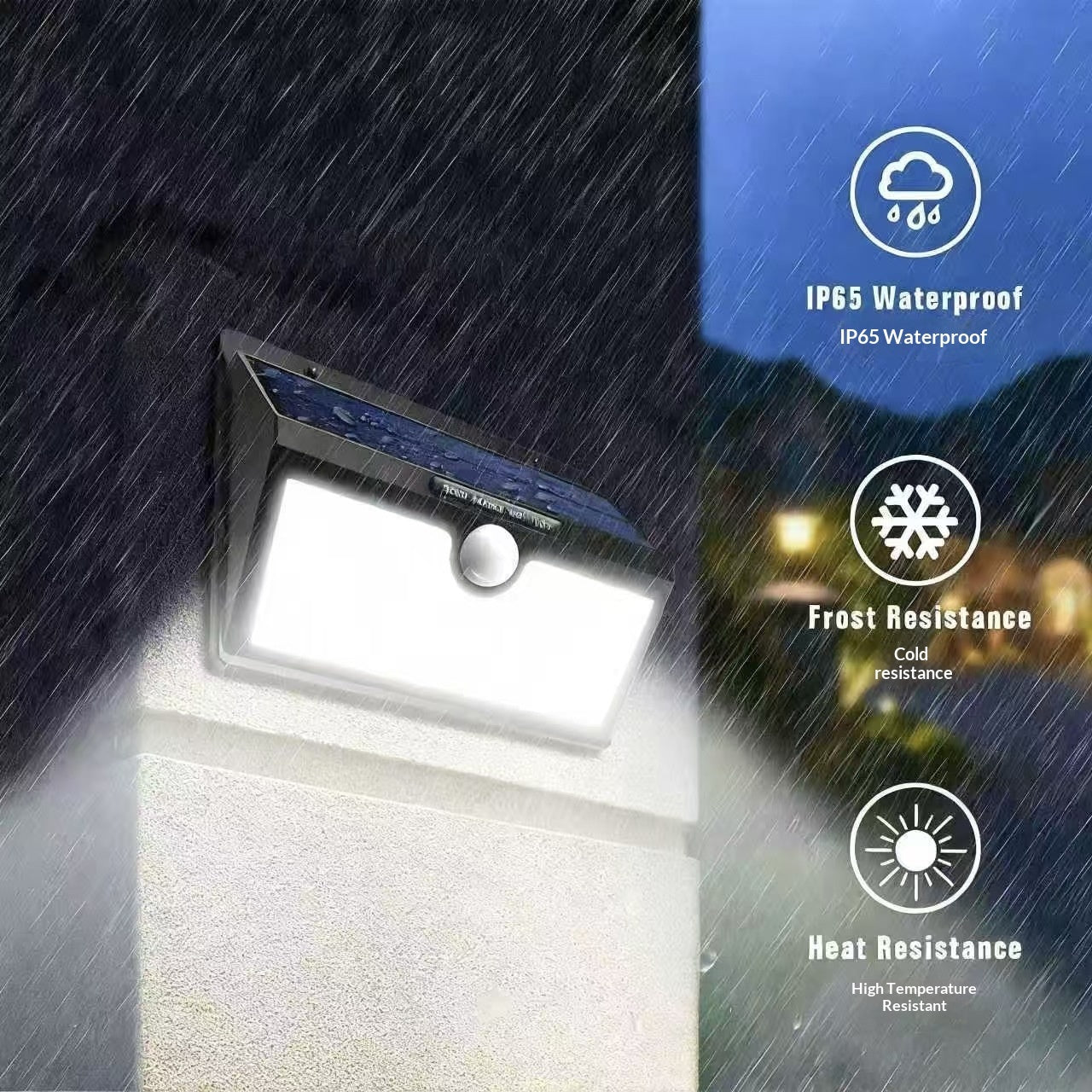 78-LED Solar Motion Sensor Outdoor Wall Lamp