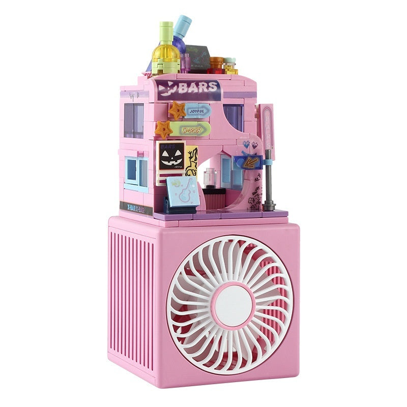 Street View Building Blocks Fan Toy | USB, 3-Speed, 36dB Quiet | HOORIVA