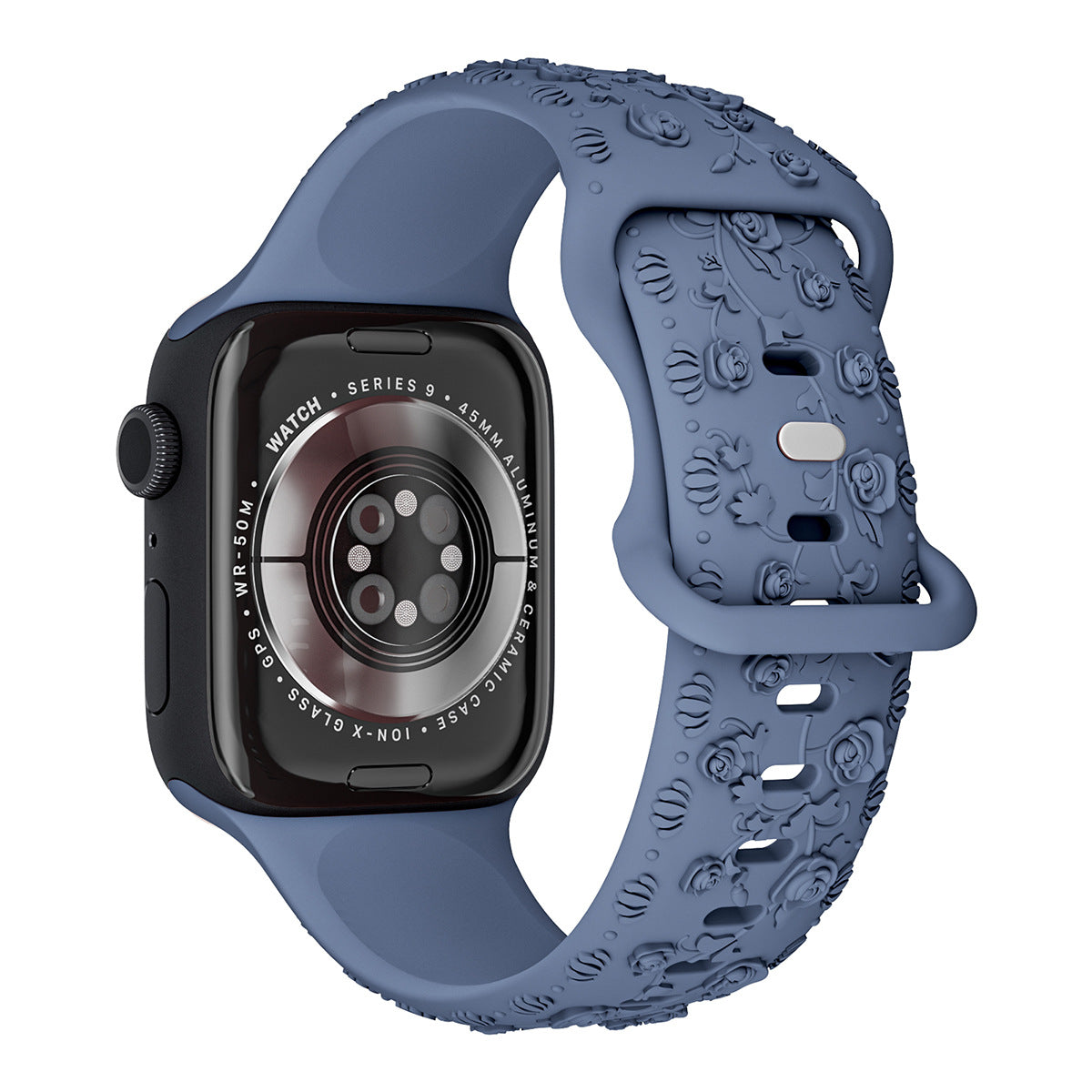 Embossed Rose Silicone Apple Watch Band – 16 Colours | 38/40/41mm & 42/44/45mm