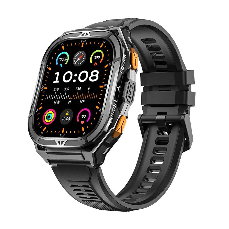 ساعة X5 الذكية | شاشة AMOLED، نظام تحديد المواقع العالمي GPS، مكالمات بلوتوث، بطارية تدوم 14 يومًا، مراقب صحي