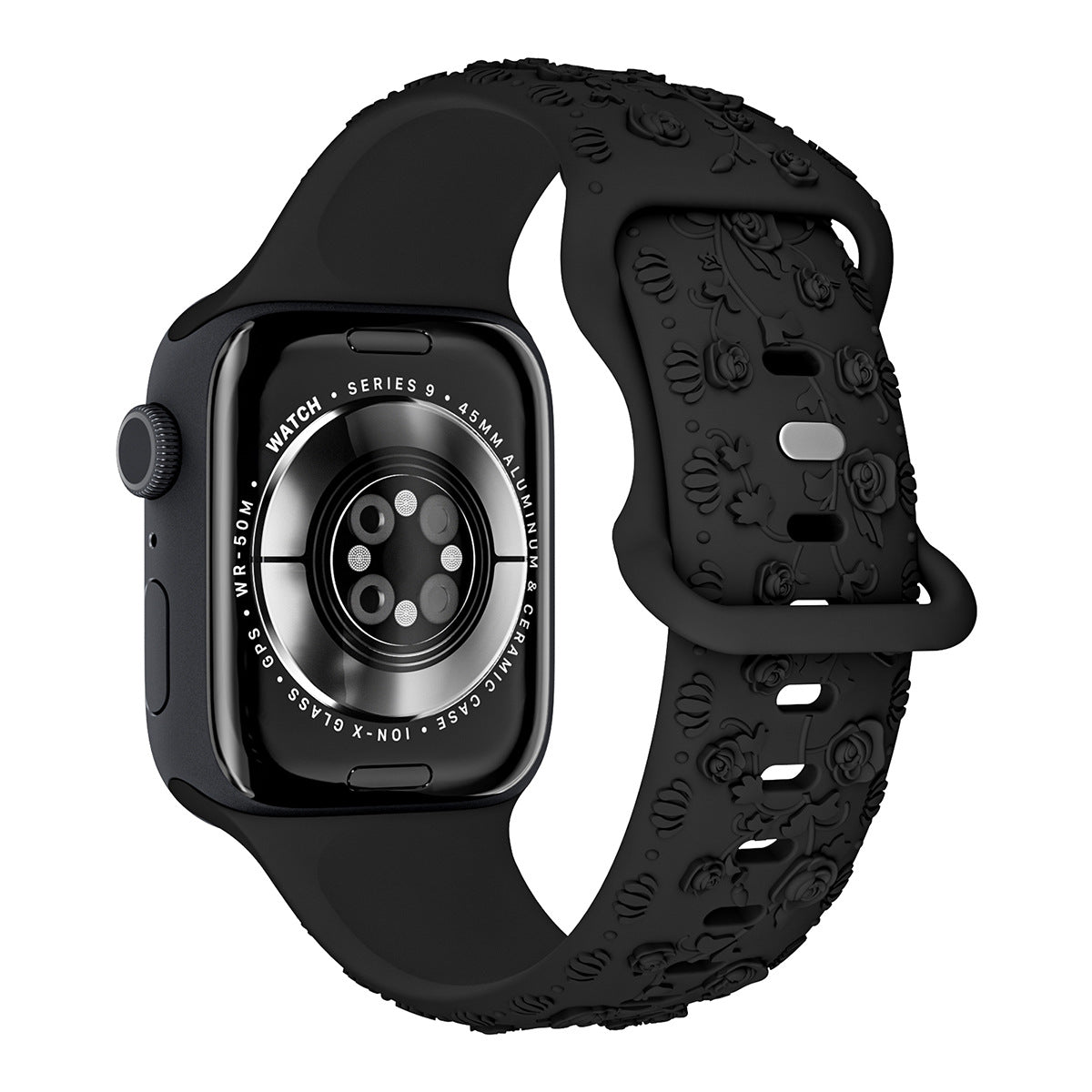 Embossed Rose Silicone Apple Watch Band – 16 Colours | 38/40/41mm & 42/44/45mm