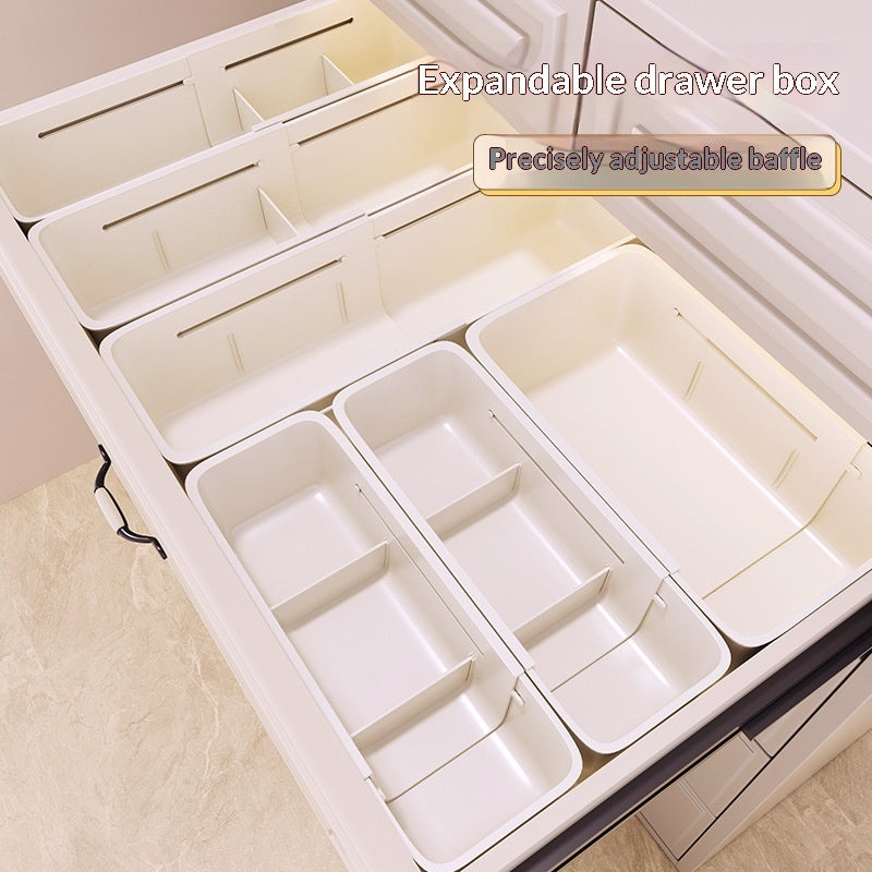 Expandable Drawer Organiser with Adjustable Dividers – Retractable Storage Box for Kitchen, Wardrobe & Office (Narrow / Wide)