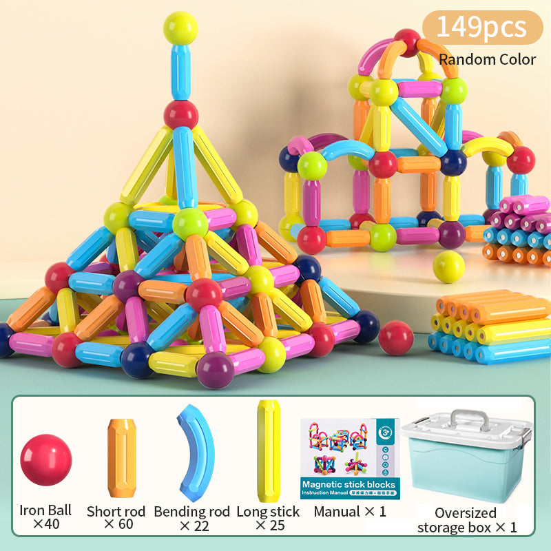 Magnetic Building Blocks Educational Toy Set | 14 to 149 Pieces | Kids STEM Construction Toy