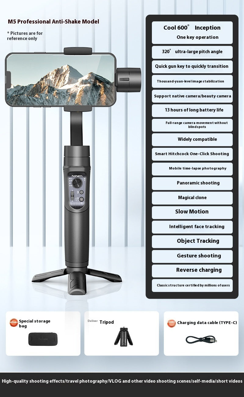 Hohem iSteady Vast Phone Gimbal | تتبع الوجه بالذكاء الاصطناعي، ضوء تعبئة مغناطيسي وبطارية تدوم 18 ساعة