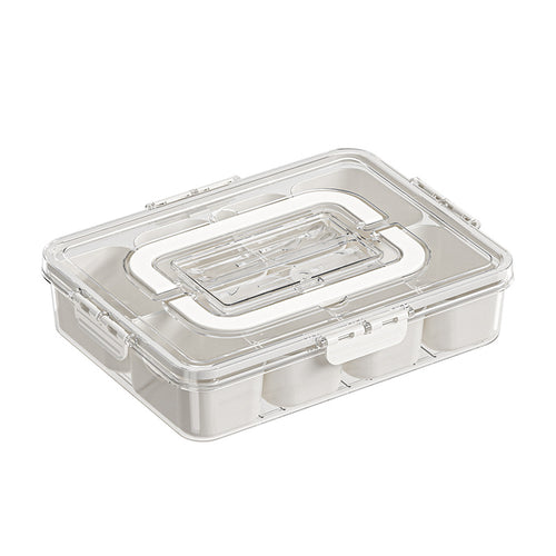 8-Compartment Divided Snack Box – Portable Fruit & Salad Lunch Container with Flip Lid
