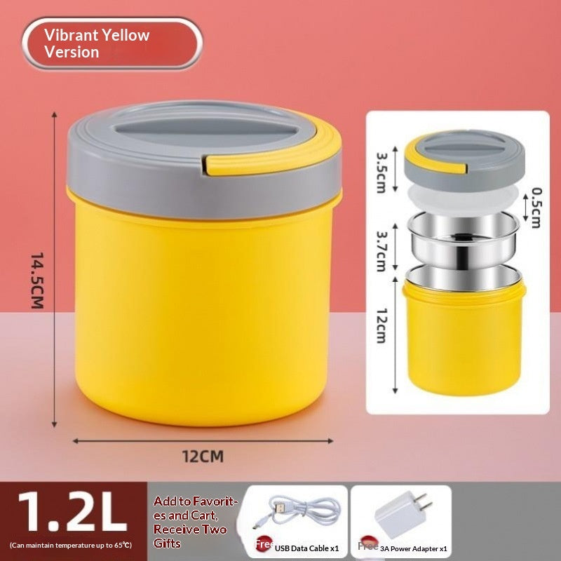 USB Electric Heated Lunch Box – Portable Constant Temperature Bento Box for Car & Travel (0.7L / 1.2L)